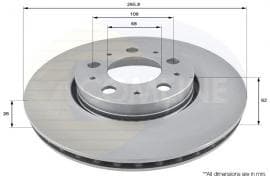 Brake disc, 1pcs FRONT ADC1907V