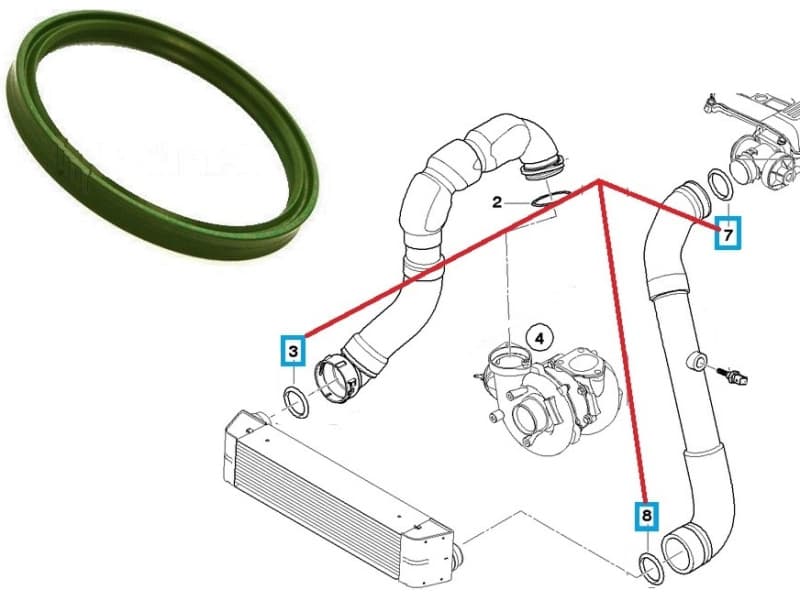 Seal ring, turbocharger, intercooler 11617790547