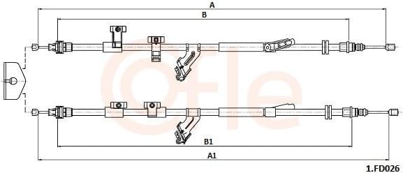 Cable Pull, parking brake 92.1.FD026