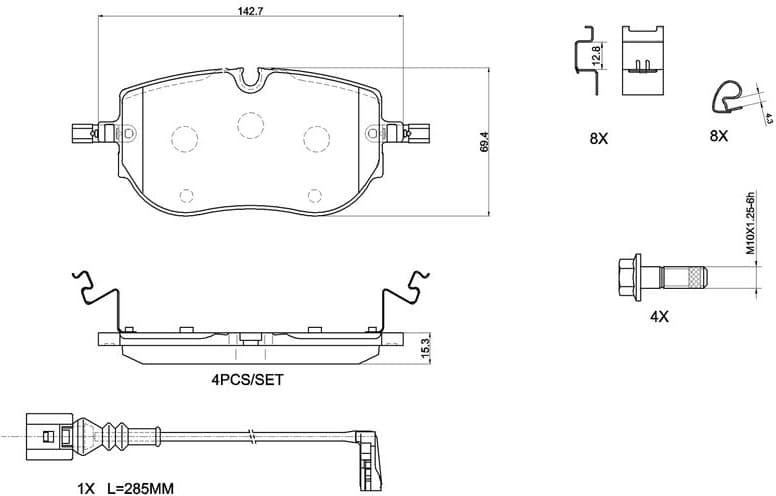 Brake Pad Set, disc brake PRIME LINE P 85 192