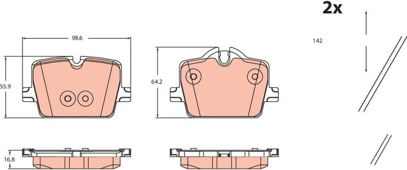 Brake Pad Set, disc brake GDB2487