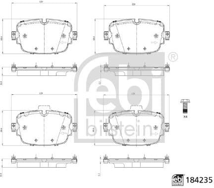 Brake Pad Set, disc brake 184235