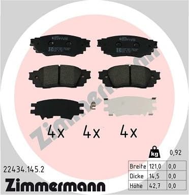 Brake Pad Set, disc brake 22434.145.2