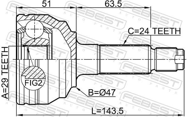 Joint Kit, drive shaft 0910-M412 - image 2