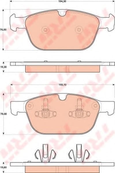 Brake pads front, Top Quality GDB1821