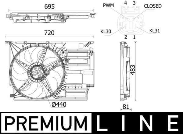 Fan, engine cooling BEHR *** PREMIUM LINE *** CFF 531 000P