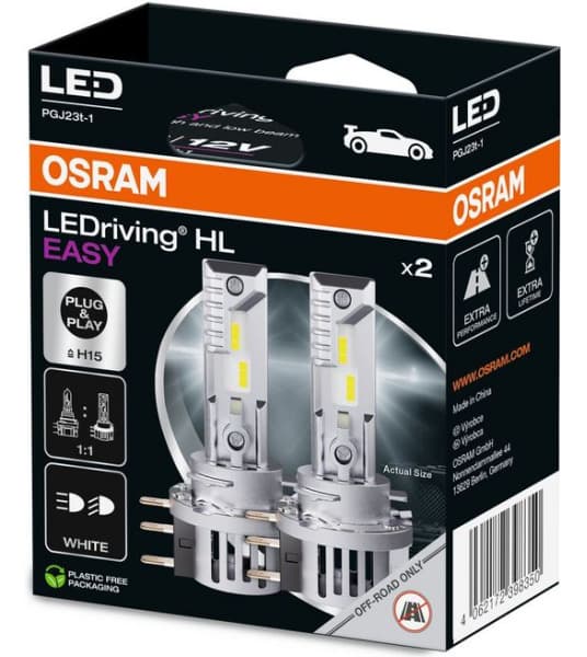 OSRAM Bulbs H15-LEDrivig HL EASY 2vnt - 64176DWESY-2HB