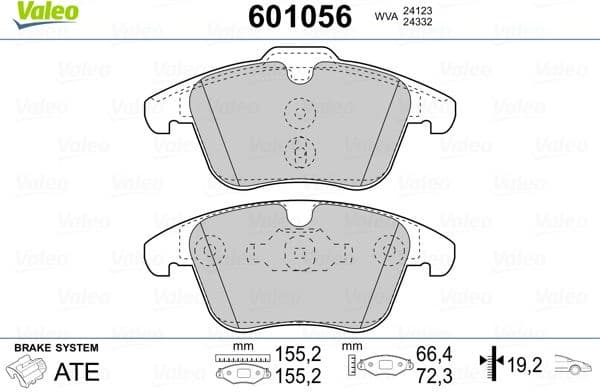 Brake Pad Set, disc brake 601056
