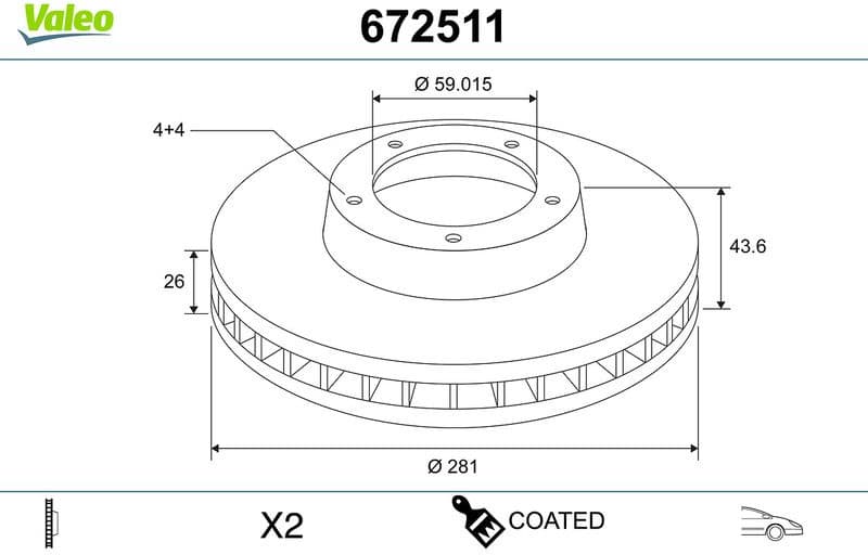 Brake Disc COATED 672511
