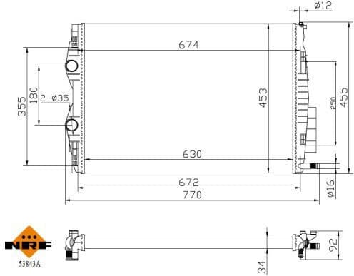 Radiator, engine cooling Economy Class 53843A - image 5