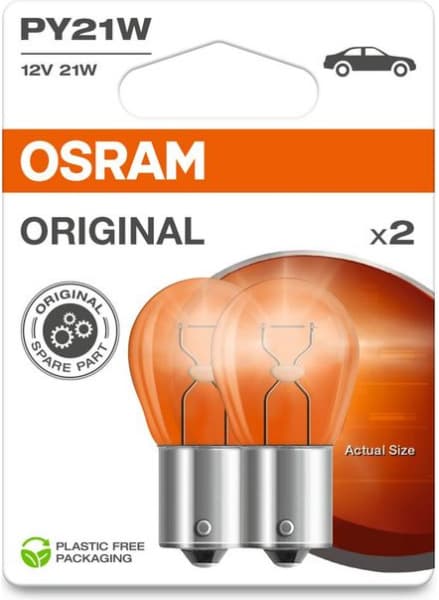 Osram Bulbs PY21W 12V BAU15S UNV1 2vnt - 7507-2BL