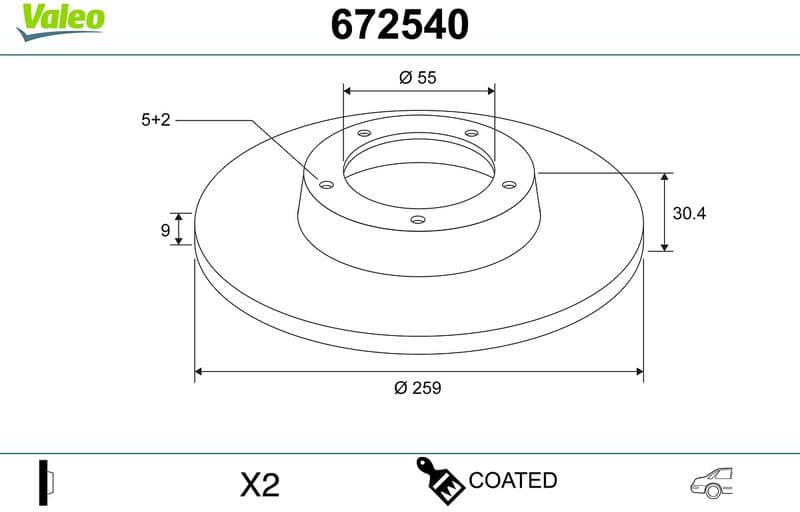 Brake Disc COATED 672540
