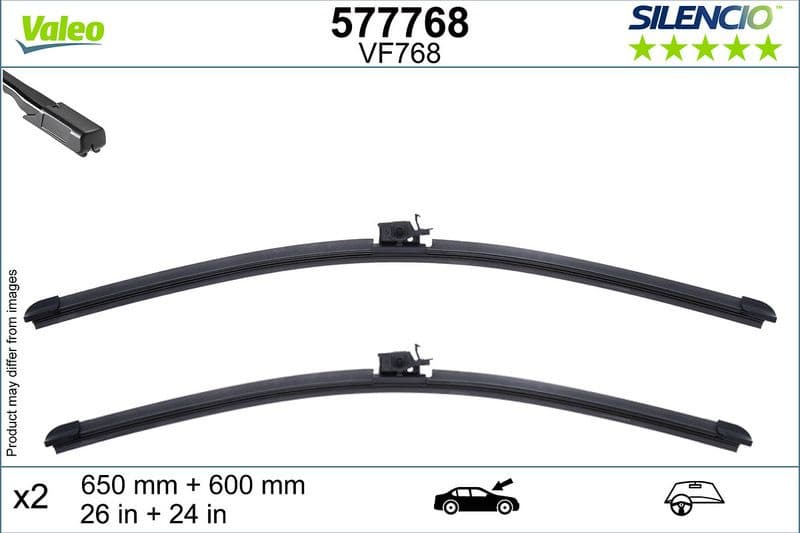 Wiper Blade SILENCIO FLAT BLADE SET 577768