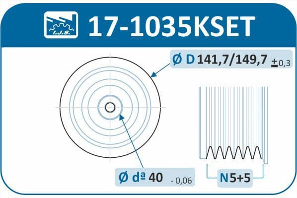 Belt Pulley Set, crankshaft Technology & Quality, Made in Spain 17-1035KSET - image 3