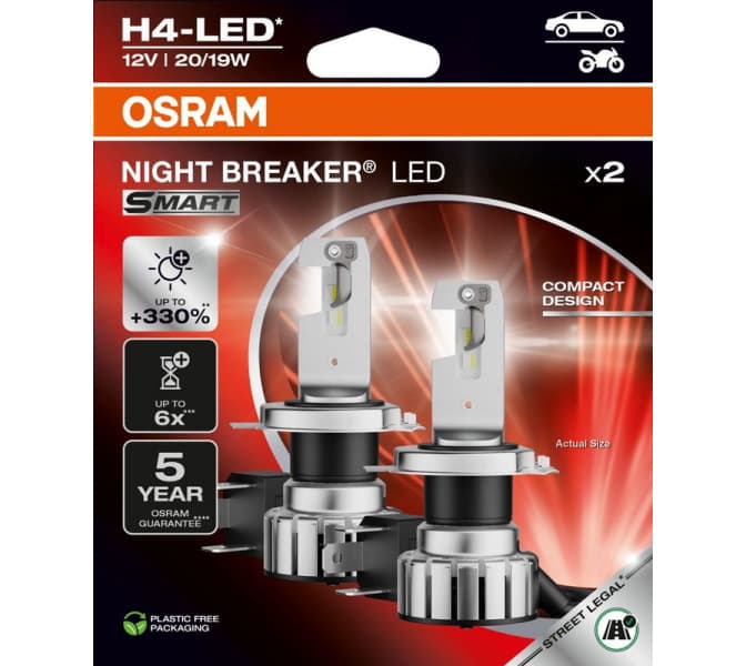 OSRAM Bulbs H4-LEDriving NIGHT BREAKER SMART +330% 2vnt - Autoera - image 5