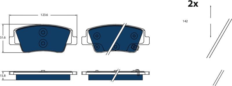 Brake Pad Set, disc brake ELECTRIC BLUE GDB2497BTE