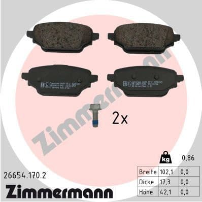 Brake Pad Set, disc brake 26654.170.2