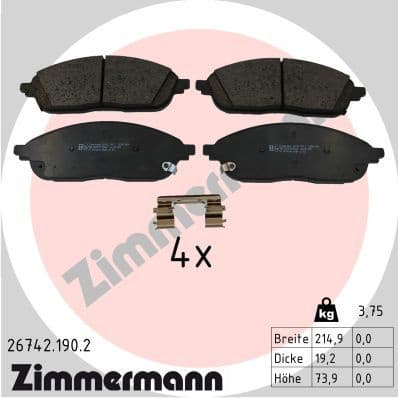 Brake Pad Set, disc brake 26742.190.2