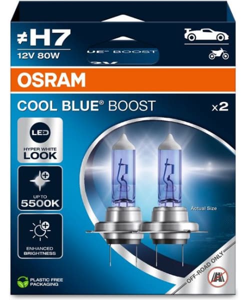 Osram Bulbs H7 COOL BLUE BOOST Next Gen, 2vnt - 62210CBB-2HB