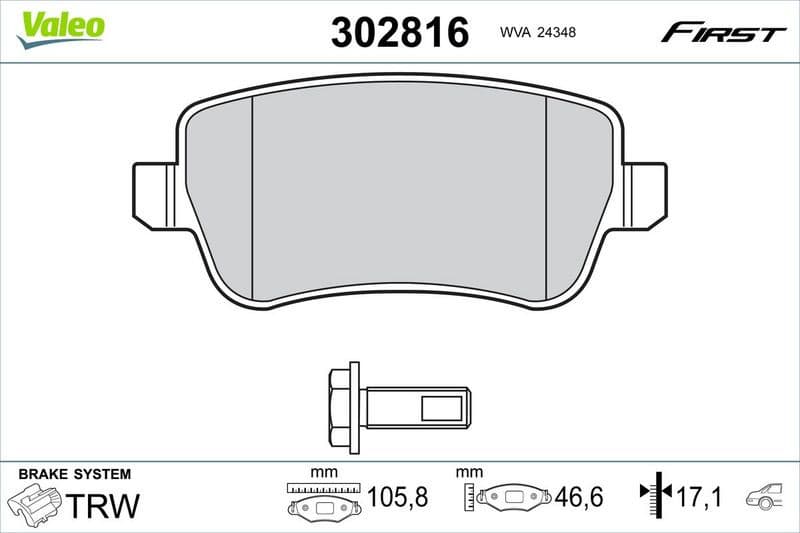 Brake Pad Set, disc brake ESSENTIAL 302816