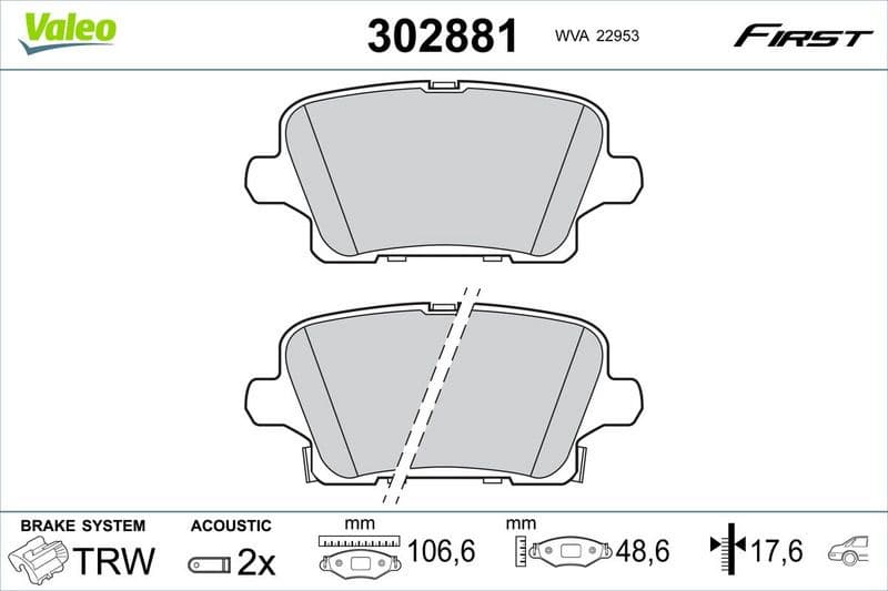 Brake Pad Set, disc brake ESSENTIAL 302881