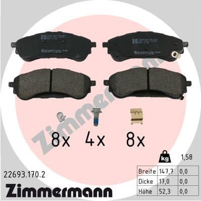 Brake Pad Set, disc brake 22693.170.2