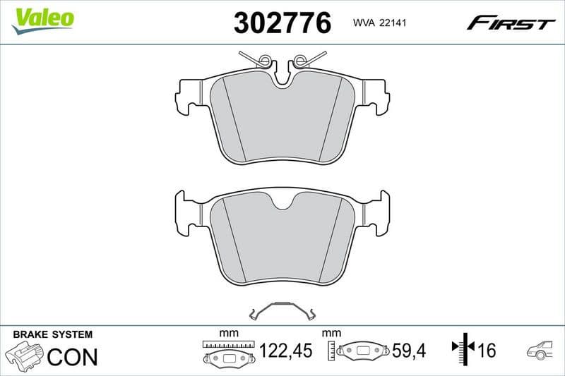 Brake Pad Set, disc brake ESSENTIAL 302776