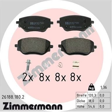 Brake Pad Set, disc brake 26188.180.2