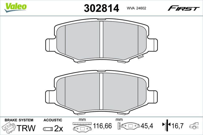Brake Pad Set, disc brake ESSENTIAL 302814