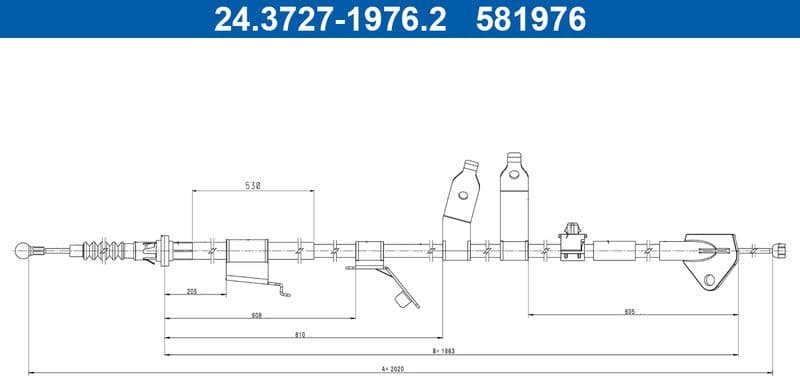 Cable Pull, parking brake 24.3727-1976.2