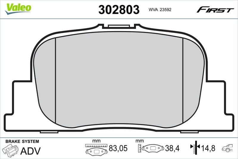 Brake Pad Set, disc brake ESSENTIAL 302803