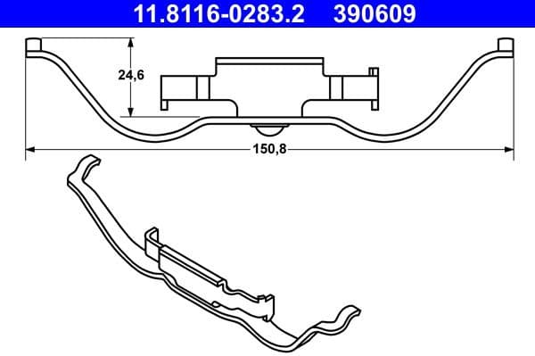 Spring, brake caliper 11.8116-0283.2