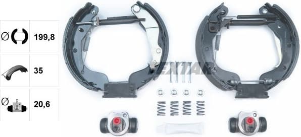 Brake Shoe Set Shoe Kit Pro 84062501 - image 2