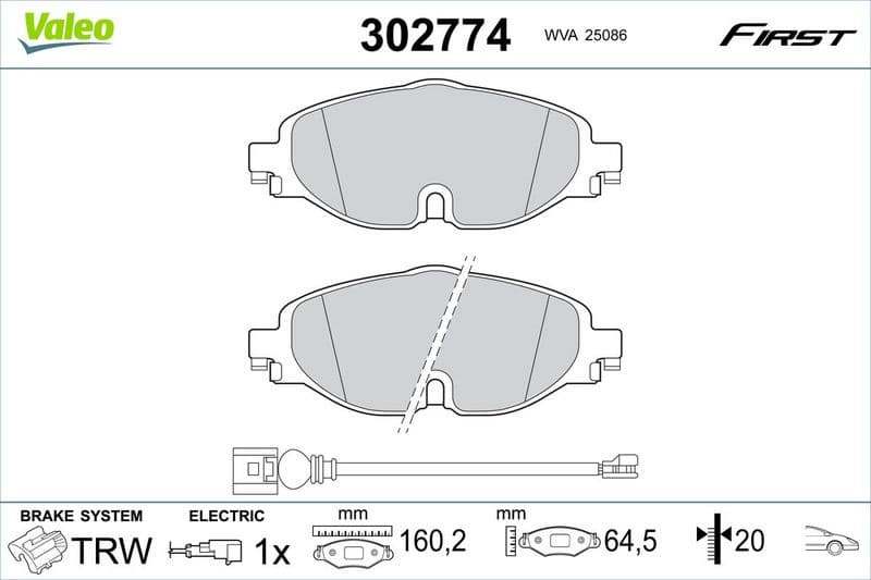 Brake Pad Set, disc brake ESSENTIAL 302774