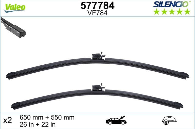 Wiper Blade SILENCIO FLAT BLADE SET 577784