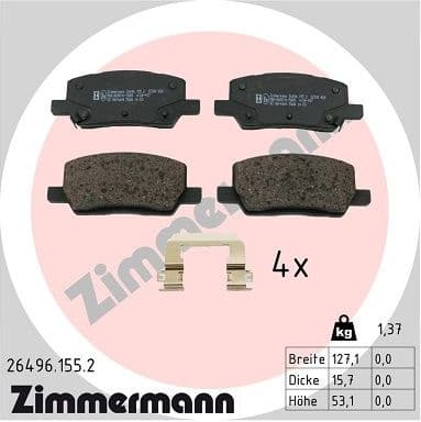 Brake Pad Set, disc brake 26496.155.2