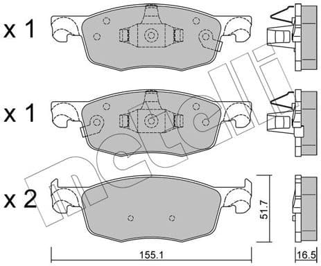 Brake Pad Set, disc brake 2212820