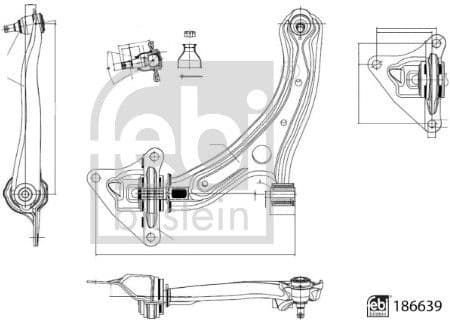 Control/Trailing Arm, wheel suspension 186639