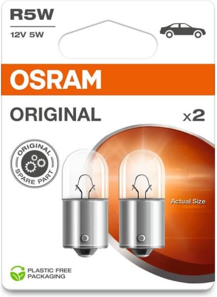 Osram lemputės R5W 12V BA15S LF UNV1 2vnt - 5007-2BL