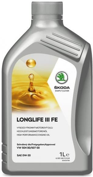 SKODA originali alyva 0W30 LongLife III FE 1L - SKODA0W30LL-1
