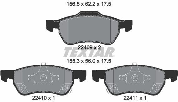 Brake Pad Set, disc brake Q+ 2240901