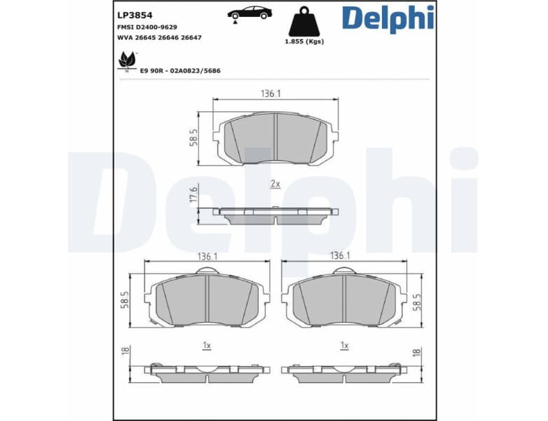 Brake Pad Set, disc brake LP3854