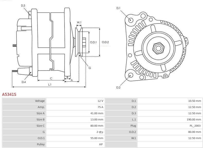 Alternator AS A5341S