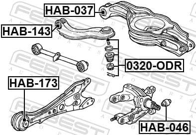 Mounting, control/trailing arm HAB-173