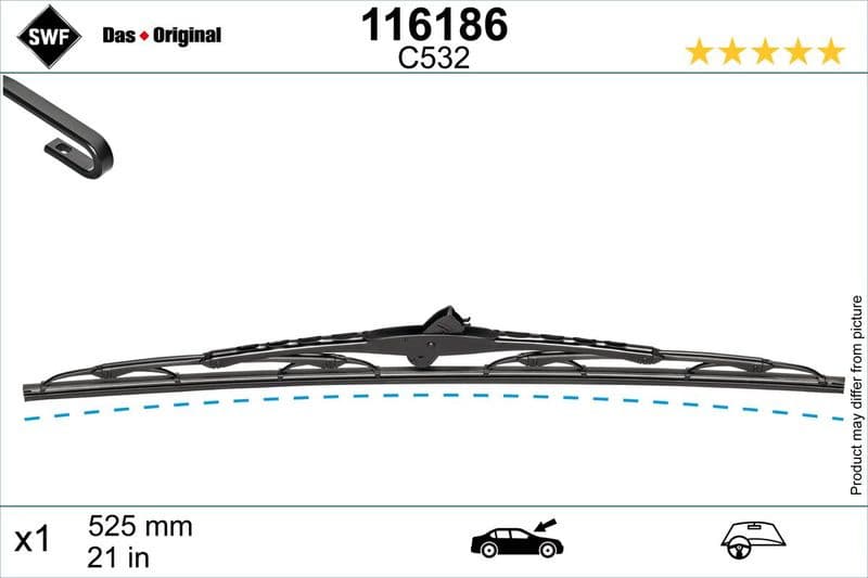Wiper Blade DAS ORIGINAL SINGLE 116186