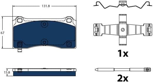 Brake Pad Set, disc brake ELECTRIC BLUE GDB2431BTE