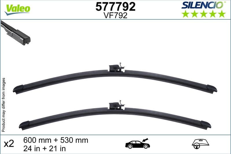 Wiper Blade SILENCIO FLAT BLADE SET 577792