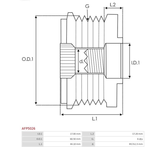 Alternator Freewheel Clutch AS AFP5026 - image 2
