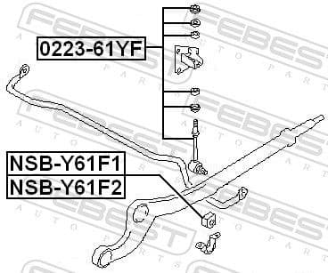Mounting, stabiliser bar NSB-Y61F2