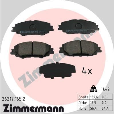Brake Pad Set, disc brake 26217.165.2